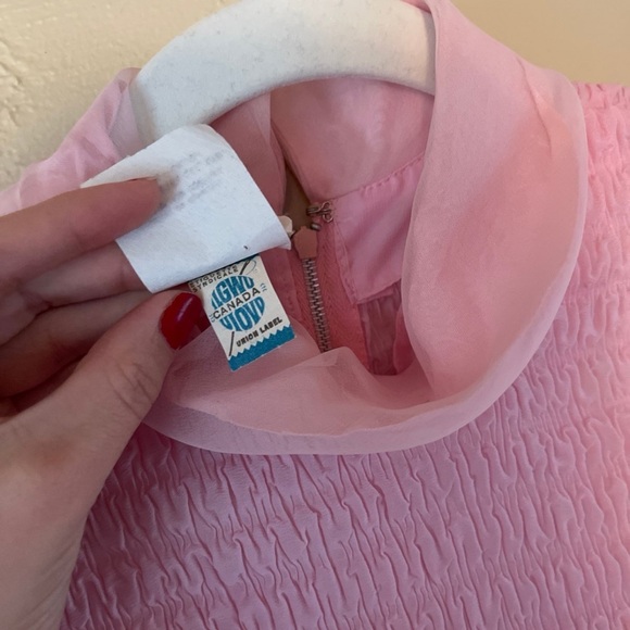 Vintage pink sheer puff sleeve blouse - Picture 5 of 5